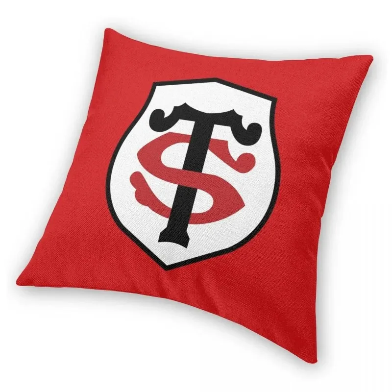 The Stade Toulousain Square Pillowcase Polyester Printed Zip Decor Pillow Case Sofa Cushion Cover