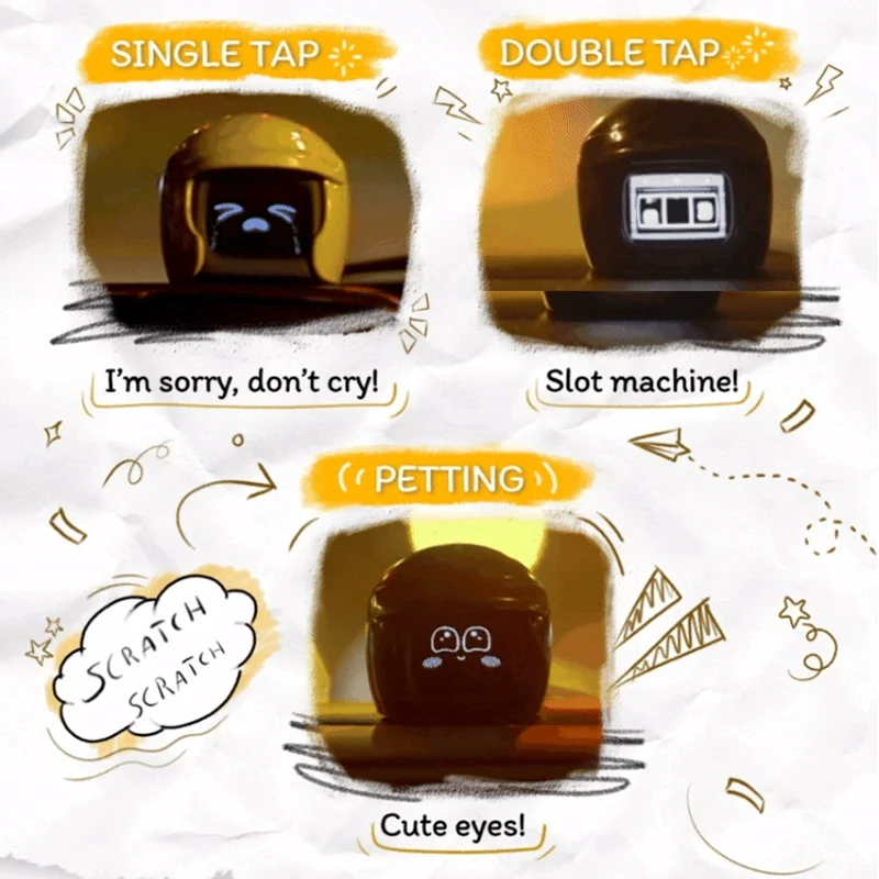 Nuevo Meet Poki Robot inteligente Sensor táctil coche lindo y personalizado decoración Interior ornamento 50 + Emojis compañeros de conducción