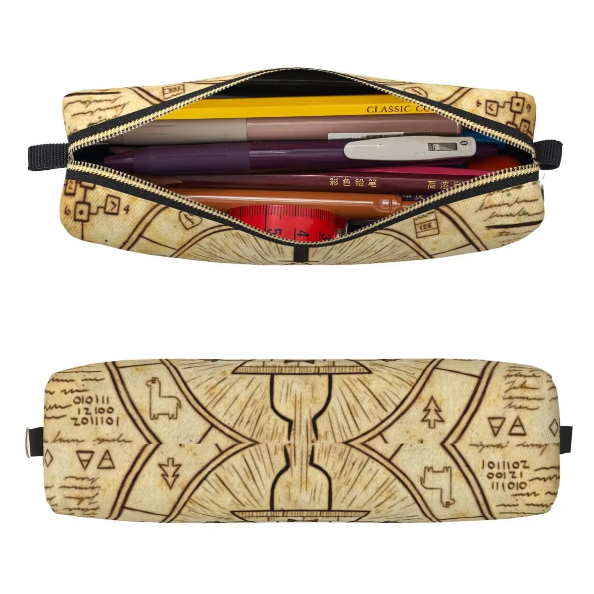 Cartoon Gravity Falls Pencil Cases Fun Pen Box Bags for Student Big Capacity Office Zipper Pencilcases