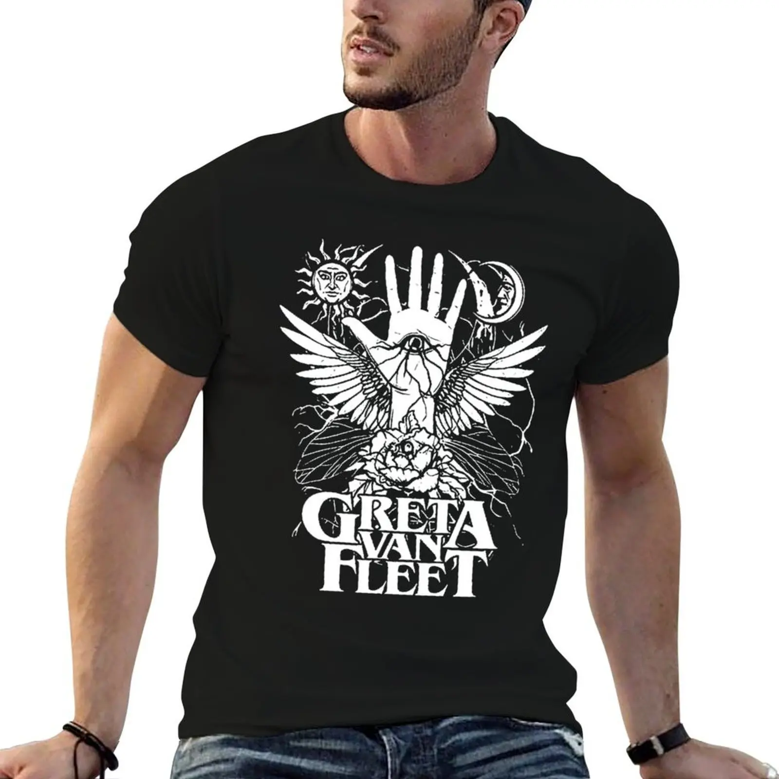 

Greeta van fleet6 Greta Van Fleet Retro Musical Greta Van Fleet Rock Band Boho T-Shirt man t shirt heavy cotton T-Shirt