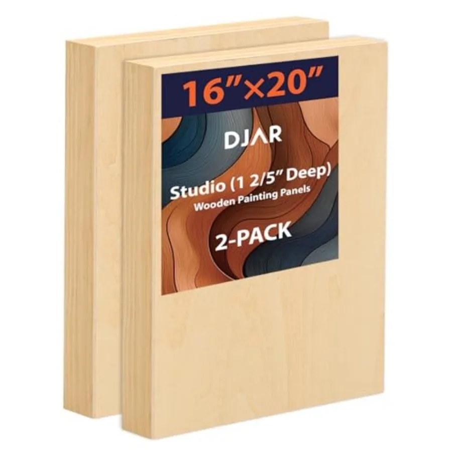 

Деревянные холсты 16x20 дюймов, 2 штуки, идеально подходят для техники заливки краской, акриловой и масляной живописи, а также для художественных поделок.