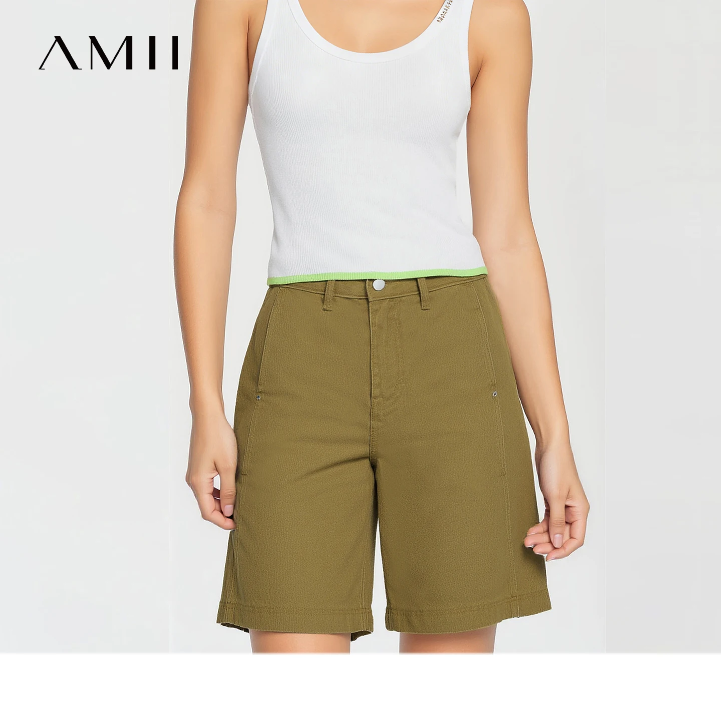 

Amii Women's Denim Shorts 2026 Summer New Cotton Loose Wide Leg Mid-Length Pants Solid Simple Casual Jeans For Women 12642161