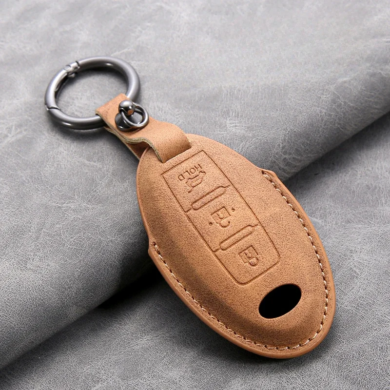 

Leather Car Key Cover Case for Infiniti Q50L QX50 QX60 QX55 Q70 Q70L Q30 QX30 QX70 ESQ XQ80 XQ60 Q60S for Nissan Car Keyring