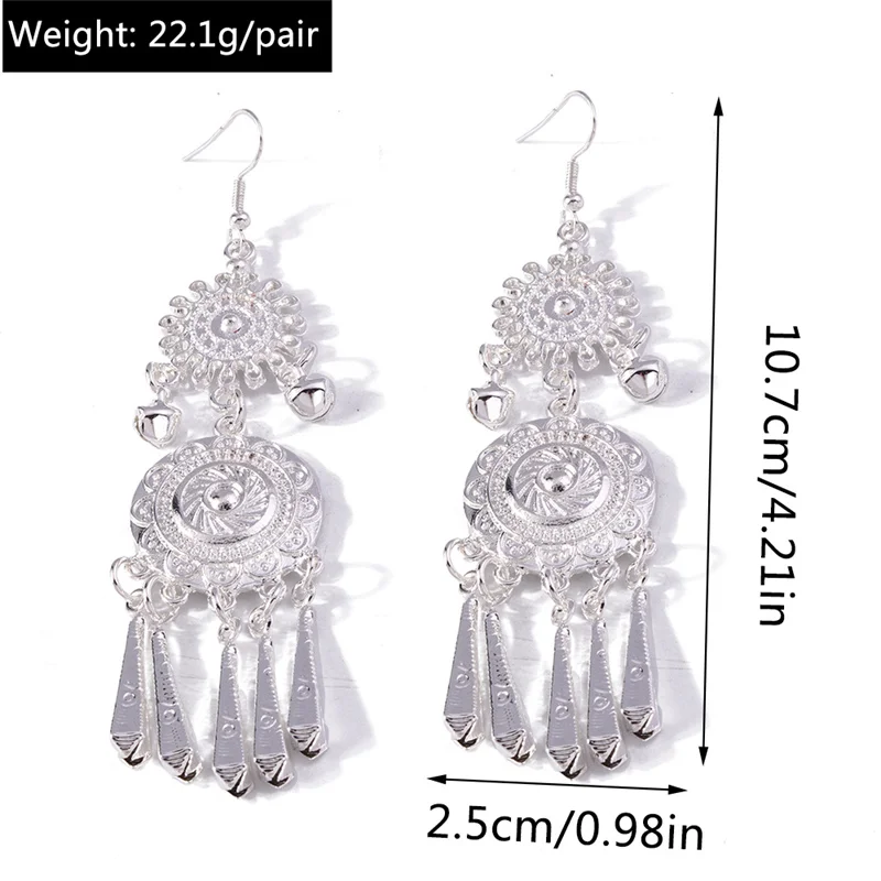 Aihua Silberfarbene Lange Quasten-Ohrhänger mit Pfau- und Schmetterlingsmotiv für Damen, Hochzeits- und Party-Schmuck, Geschenke, Trendige Ohrringe – Detail 16
