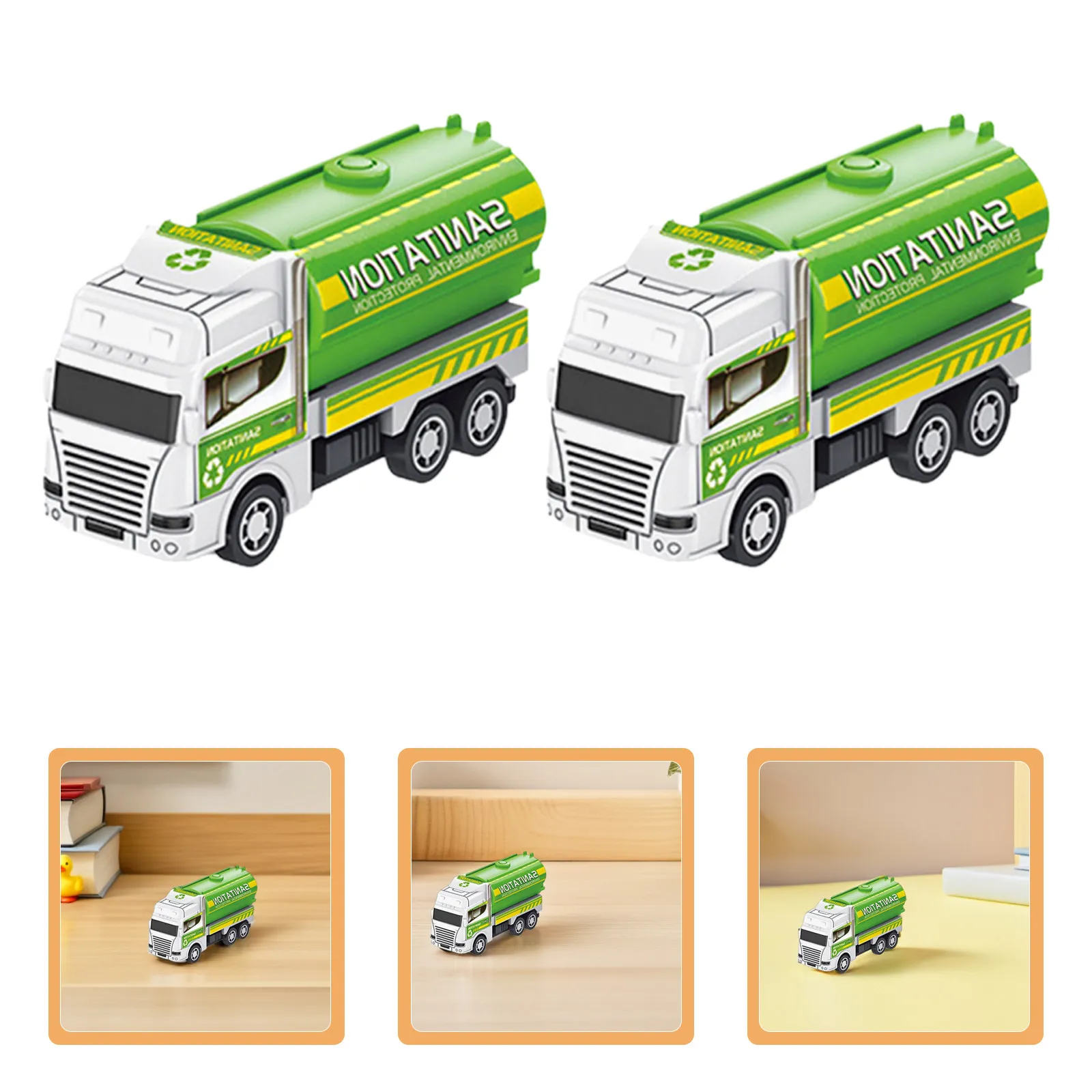 

Набор из 4 миниатюрных мусоровозов на фрикционном приводе для детей: развивающая игрушка для игр на улице и в помещении