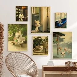 Inoue Toro Cat 3D Cute Poster Retro Print Poster Paper Waterproof High Quality Sticker Home Living Room Bar Wall Decoration