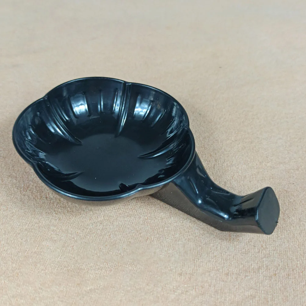 12pçs prato de tinta de caligrafia flor de ameixa, recipiente de tinta de plástico preto robusto para escrita, armazenamento de pincel de pintura, mesa fácil de limpar