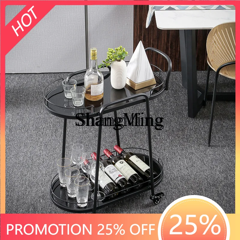 

FGMobile Dining Cart Tea Cart Hand Push Side Cabinet Household Wine Beauty Salon Shelf