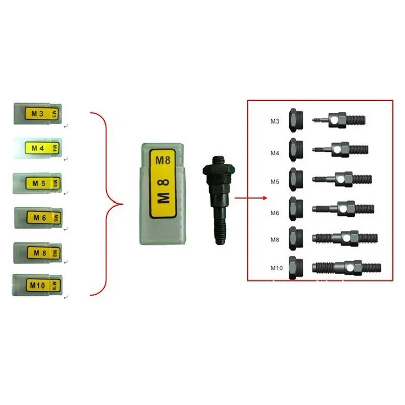 المبرشم بندقية أداة اليد المبرشم للتبادل مغزل إدراج الخيوط الجوز برشام الحفر برشام أداة M3-M12 قطع الغيار