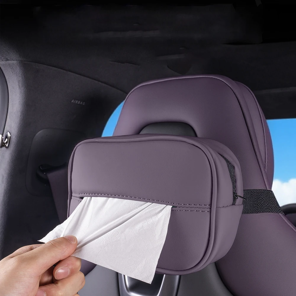 Fit For Xpeng Xiao Peng P7 2024 2025 Original Car Color Tissue Pack Paper Drawer Nappa Leather Interior Automotive Accessories