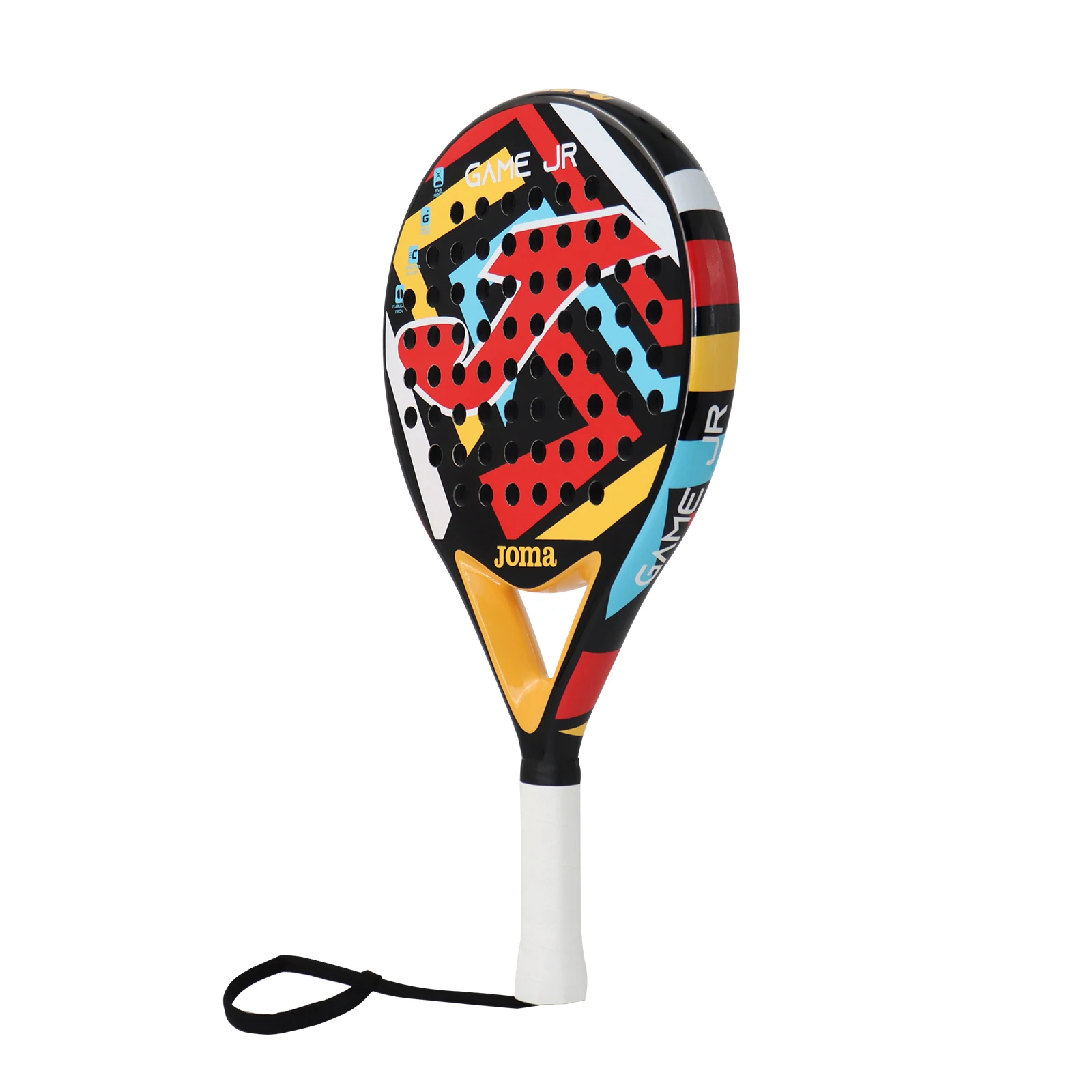 Child Paddle racket Full Carbon Racket Surface with EVA Memory, Flexible Foam Core,Round Shape Outdoor Sports Paddle Shovel