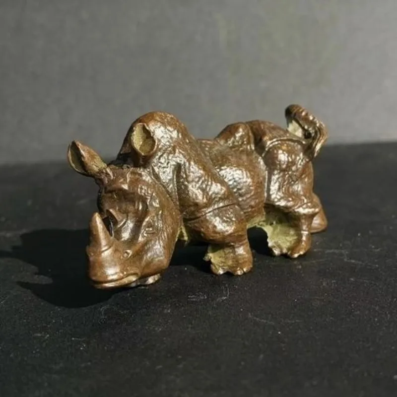 Retro Rhinoceros animal rhino Ornament Decoration Tea Pet Figurines Desk Decor Accessories