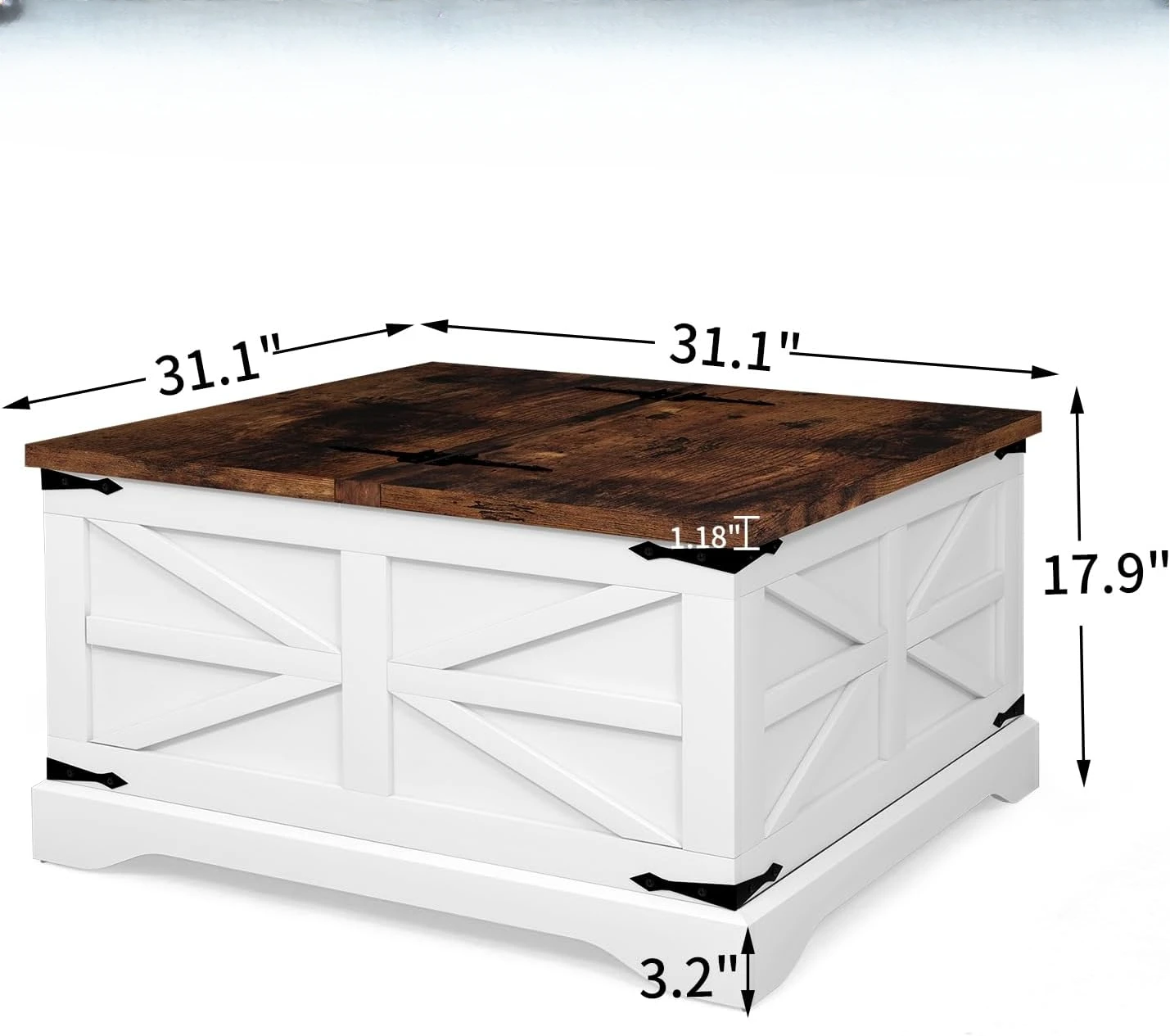 Table basse et d'appoint avec espace de rangement, tables rétro pour salon, blanc