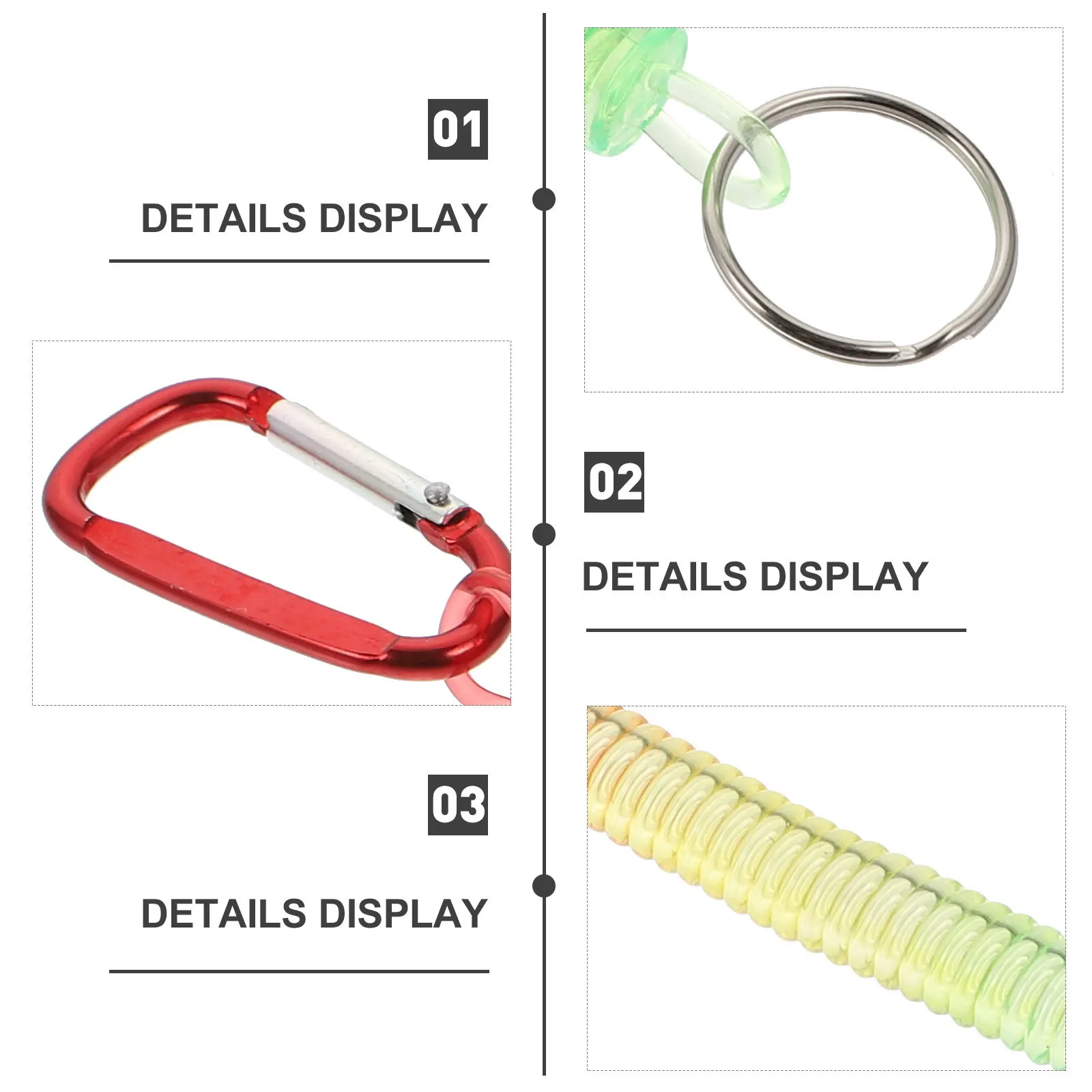 

5Pcs Durable Spring Coil Retractable Fishing Lanyard Safety Rope for Hiking Camping Outdoor Use Fishing Lanyard