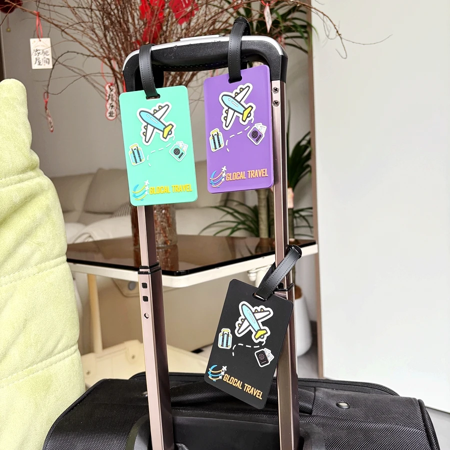 

1pc/2pcs vacation airplane luggage tags, travel tags, airport luggage accessories, luggage loss prevention ID tags, work name ta