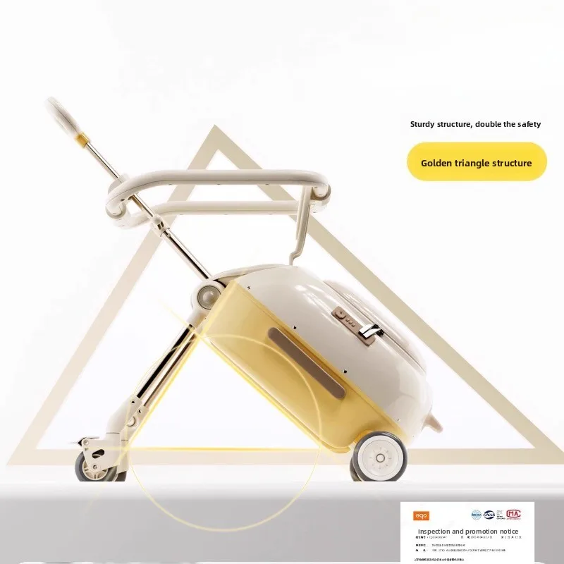Kids Travel Suitcase Can Ride and Walk Multi-function Luggage Pulling Cart Travel Seat Carrier Bag Carry-On Luggage for Children