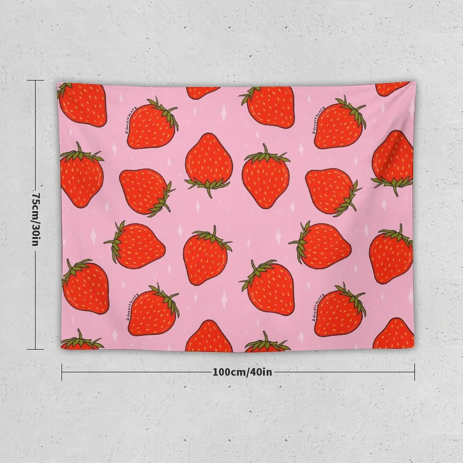 Strawberry Print Tapestry Tapete For The Wall Bedroom Organization And Decoration Room Decor For Girls Tapestry