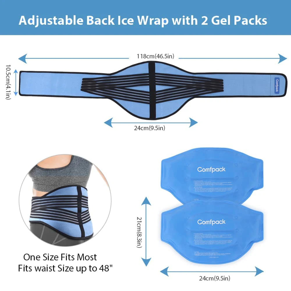 Lower Back Brace Support Ice Wrap For Injuries Hot Cold Compress Therapy Ice Pack For Back Waist Pain Relief Lower Lumbar