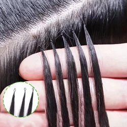JSNME Straight Micro feather New hair extensions Remy Human Hair Bundles Black Brown Blonde 613 color For Salon Can Curly