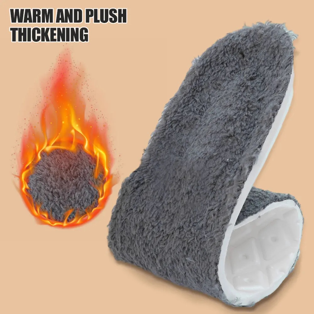 Fleece Self-heating Thermal Insoles for Feet Winter Thicken Wool Memory Foam Shoe Pads Men Women Elastic Snow Boots Sports Shoes