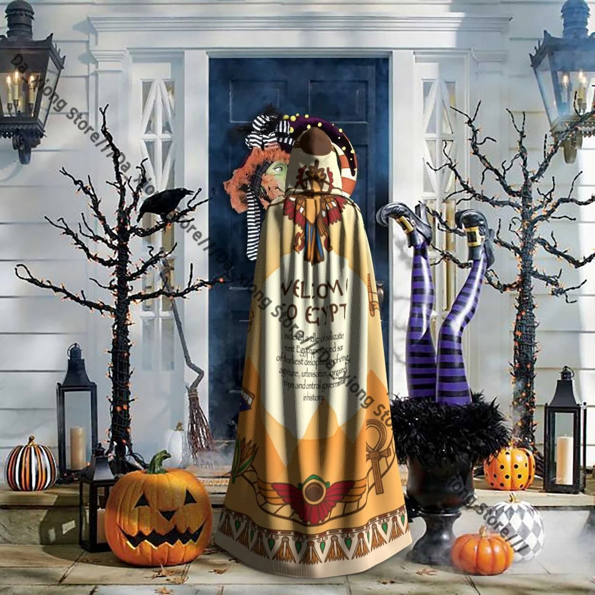 الكبار الإطار المصري عباءة الرأس مقنعين القرون الوسطى زي الساحرة ويكا مصاص دماء هالوين فستان مُصمم حسب الطلب #5