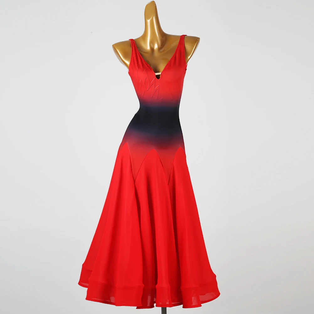 Competition Clothing Long Dress Sleeveless Standard Competition dress Modern Dance Flamenco New Performance Waltz