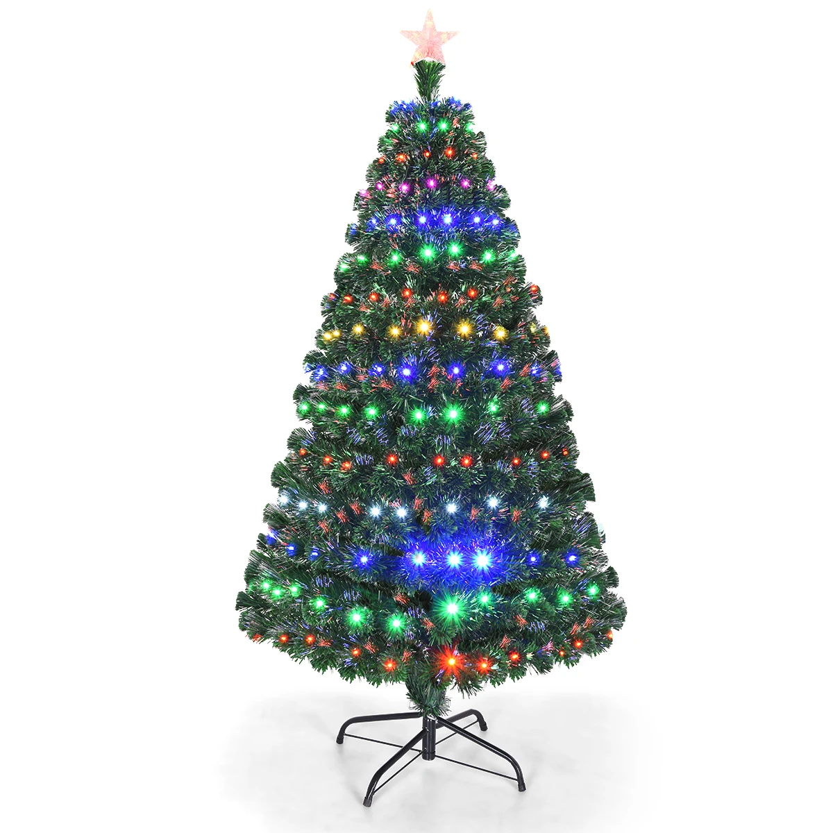 

5' Pre-Lit Artificial Christmas Tree Fiber Optic w/Multicolor LED Lights & Stand