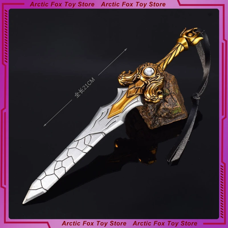 21 cm World of Warcraft Game Figuur Turalyon Zwaard Perimeter Metaal Vakmanschap Model Decoratie Ornamenten Verjaardagscadeautjes Speelgoed