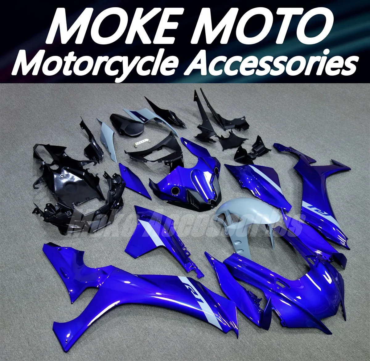 Moke moto Motorcycle Fairings Kit Fit For Yzf R1M R1 2020 2021 2022 2023 Bodywork Set High Quality Abs Injection Blue