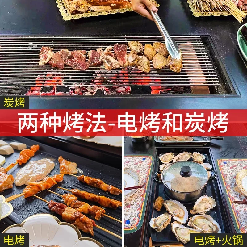 BBQ tables and chairs electric grill courtyard garden villa surrounding stove tea dining table and chairs cast aluminum
