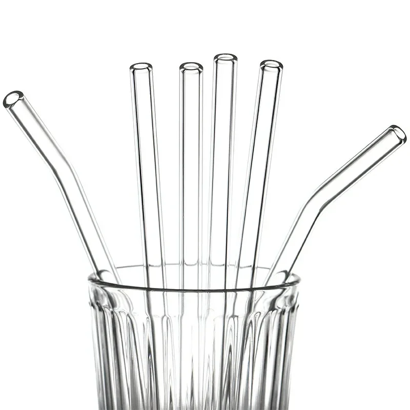 Clear High Borosilicate Glass Drinking Straw Heat-Resistant Durable Reusable Lipstick-Proof Tube for Juice Pregnancy