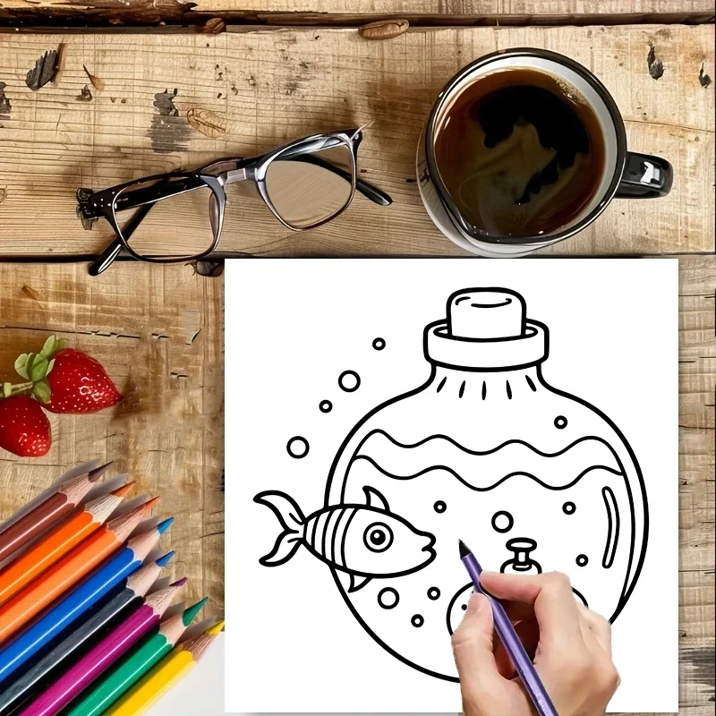 Coloring Book Magic Jar for Adult Colouring Book, Birthday Day Gift, Back to School Supplies, Adults Cute Drawing Book view 3