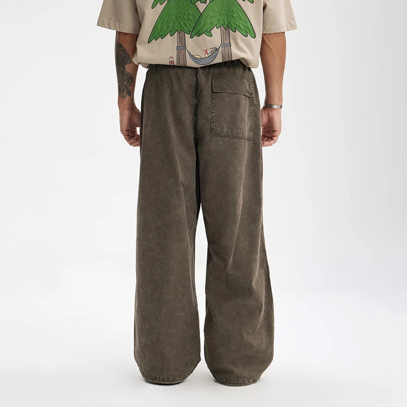 INFLATION Schwere gewaschene Cargohose mit Pattentaschen, Streetwear, trendige Fallschirmhose für Herren