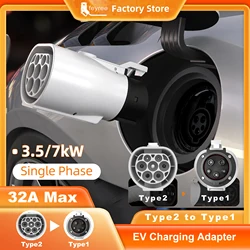 feyree Type 2 to Type 1 Adapter IEC 62196-2 to J1772 EV Charger Adapter for Electric Vehicle Charging 16A 32A Single Phase