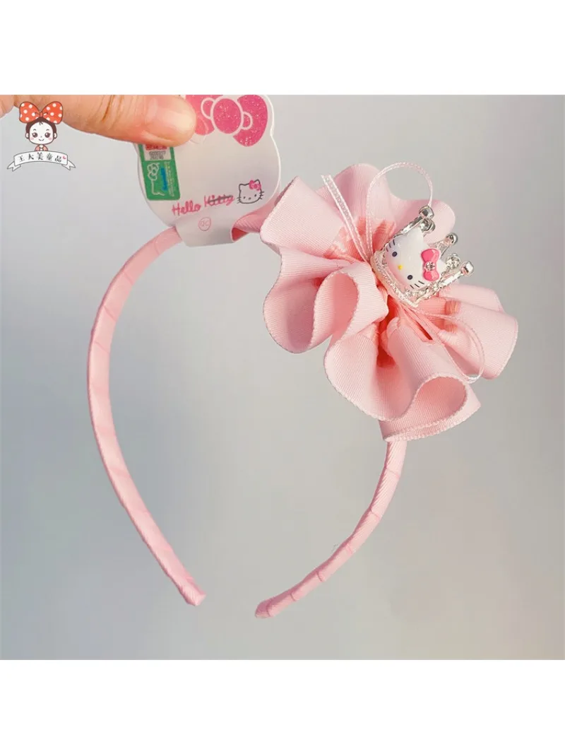 Hello Kitty Hairclips Kawaii Hair Accessories Sanrio Baby Girl Bows Hair Clip Headbands Ties Fashion Hairties Toddler Girl Fall