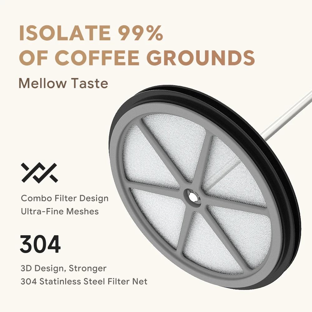 1000ML/600ML Französisch Presse Kaffeemaschine Hohe Borosilikatglas Haus Kaffee Brewer Milch Schaum Aufschäumer Barista tee Maker – Detail 14