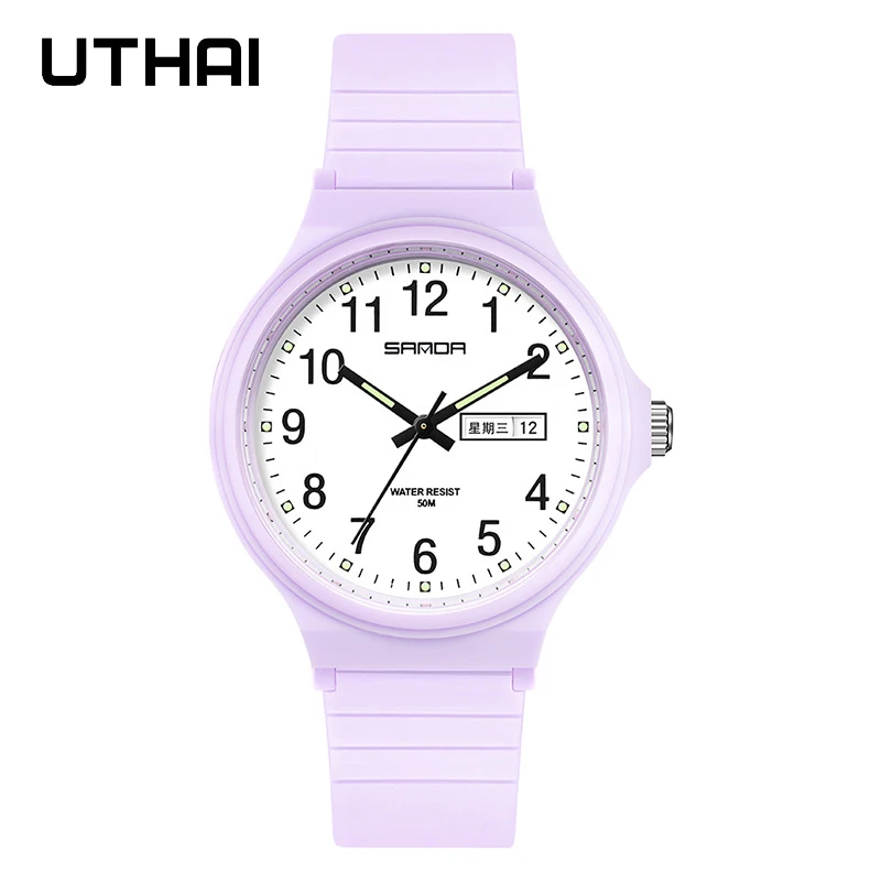 Montre à quartz électronique étanche pour hommes et femmes, montres-bracelets de sport pour étudiants, double calendrier, mode, ports simples, 30m