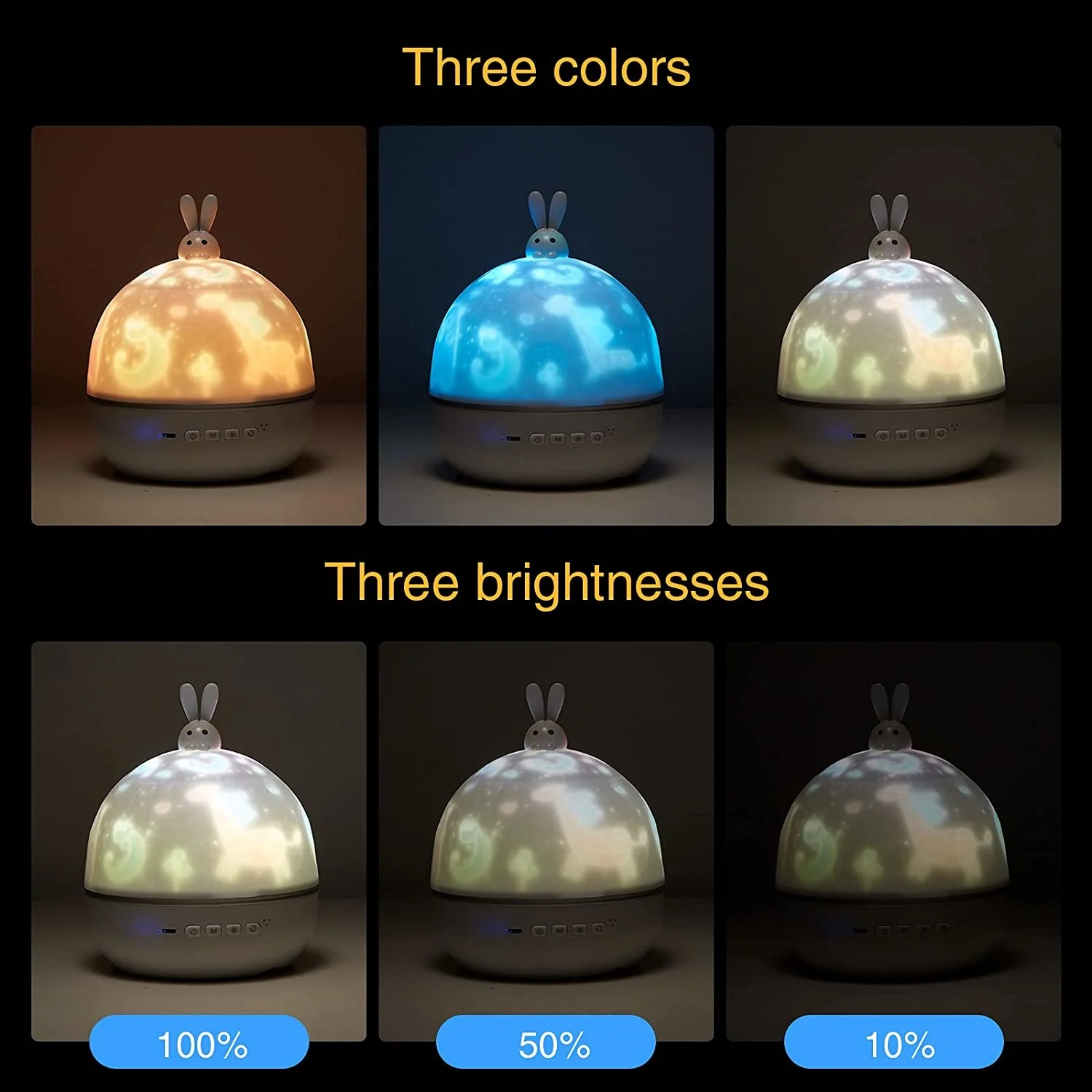 Bunny Star Night Light Projector Romantic 360 degree Rotary Star Projector For Kids Baby Room Bunny Projection LED Night Lamp