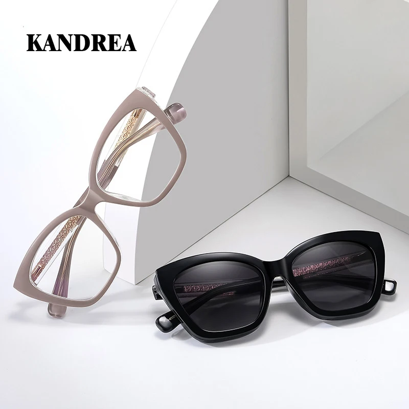 

KANDREA Cateye New Style Anti-Blue Light Sunglasses Women TR Full Frame Glasses Glasses Vintage Optical Myopia Eyewear 81630