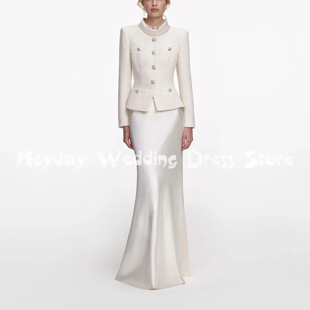 Heyday Women's Customized High-neck Button Mermaid Evening Dresses With Long Sleeves Floor-Length Elegant Party Dresses 2026