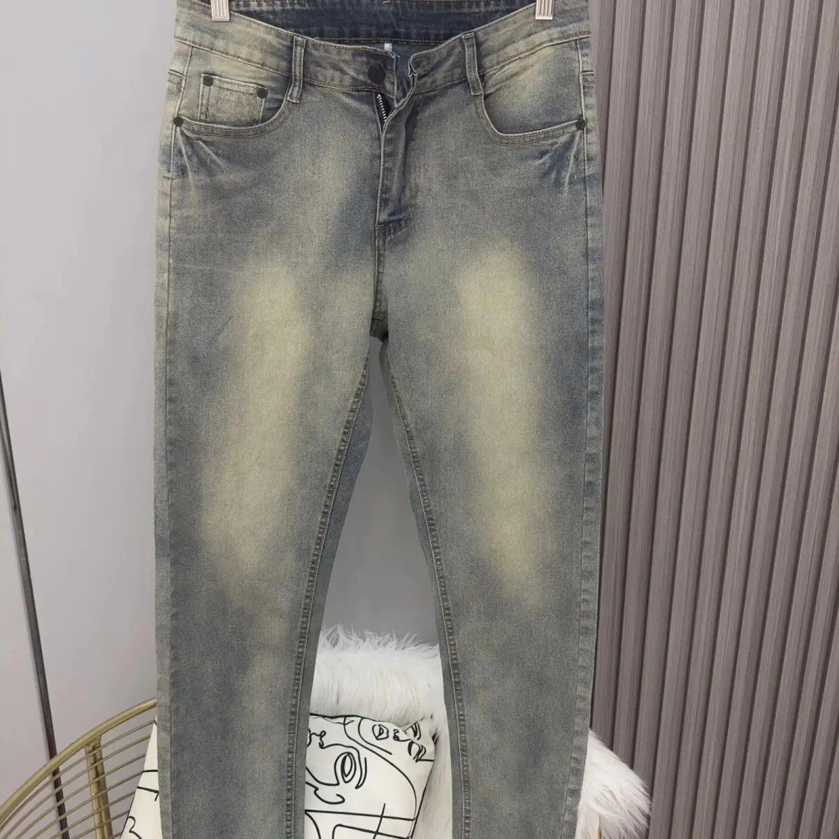 Clothing for Men Brands Luxury Spring and Summer Jane High-end Brand Craft Washing Goods Elastic Slim Pants tapered Foot Jeans