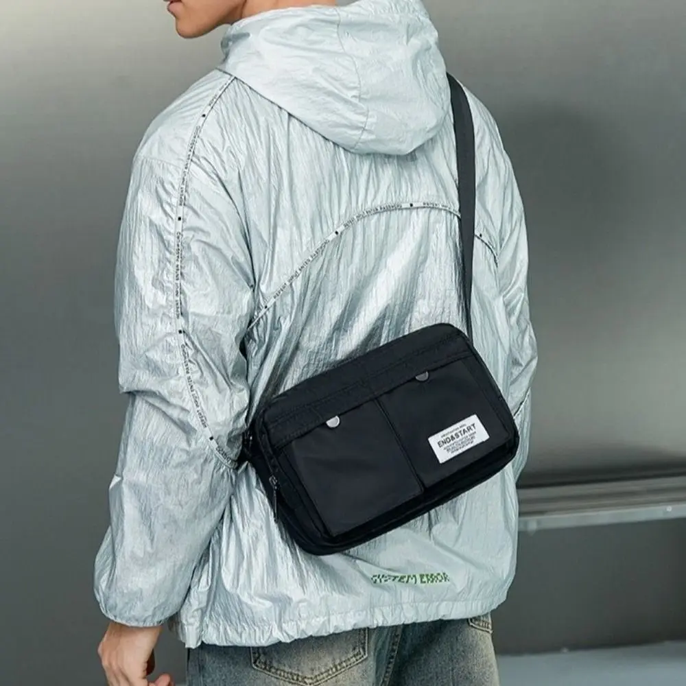 Japanese Style Men Crossbody Bag Casual Zip Closure Work Messenger Bag Trendy Simple Design School Sling bag Youth Student