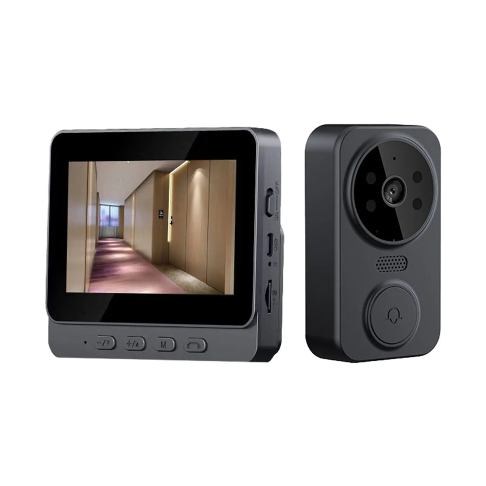 4.3 Inch IPS Screen 2.4G Wireless Visual Intercom Doorbell with Screen, Wireless Smart High-definition Video Monitoring
