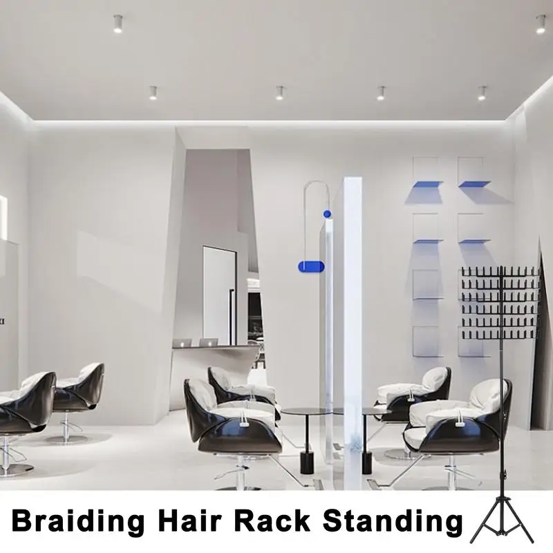 

144 Pegs Braiding Hair Rack Adjustable Height Hair Extension Holder Standing Braid Rack for Stylists Braiders Hair Divider Rack