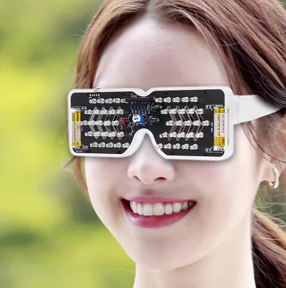 LED Light Luminous Glasses Production Kit Voice Control DIY Electronic Kit Diode Flashing Light Fun Welding Soldering Practice