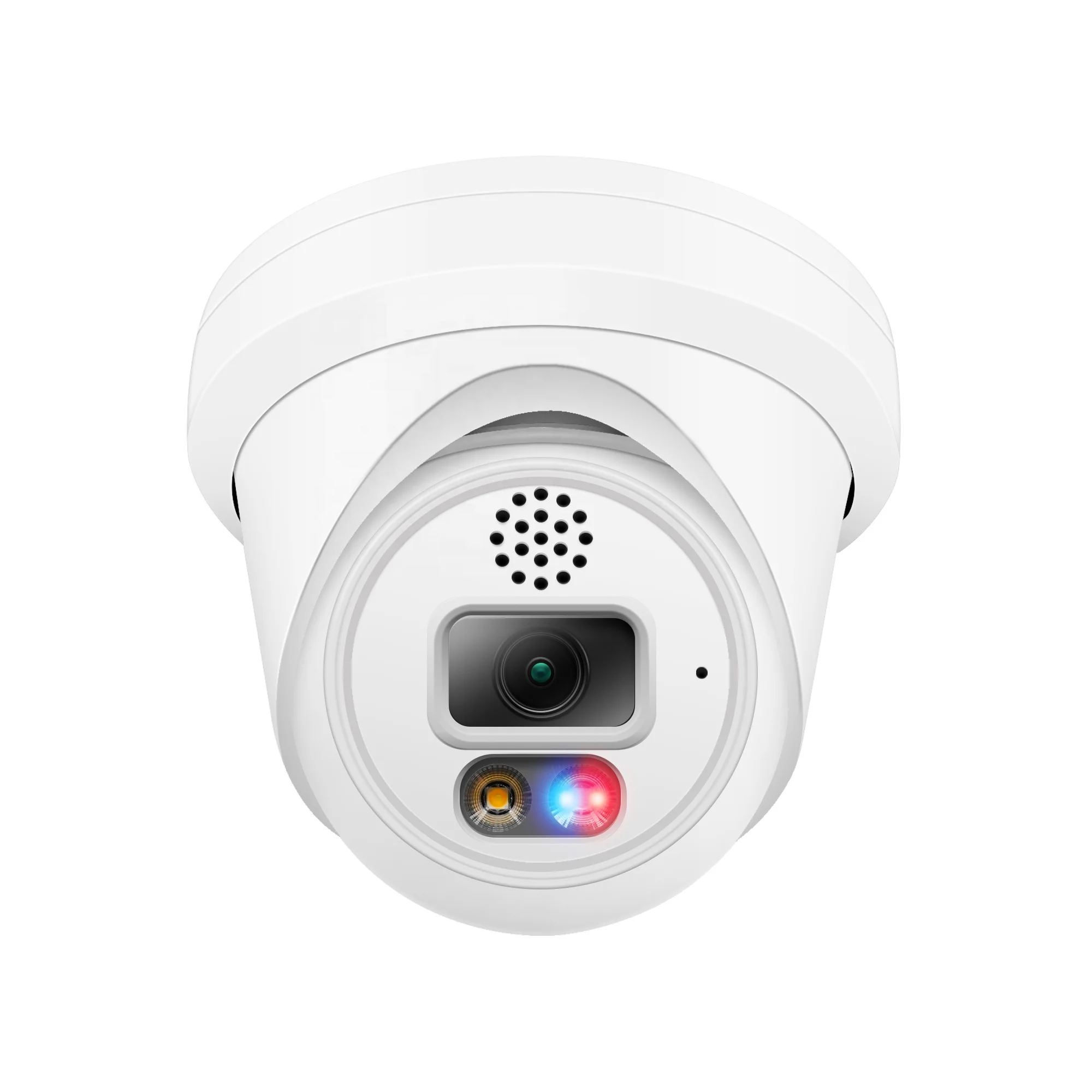 

July003 8MP Full Color Red & Blue Two Way Audio Turret CCTV Dome Camera OEM Waterproof 2.8mm Lens Outdoor Security IP Camera
