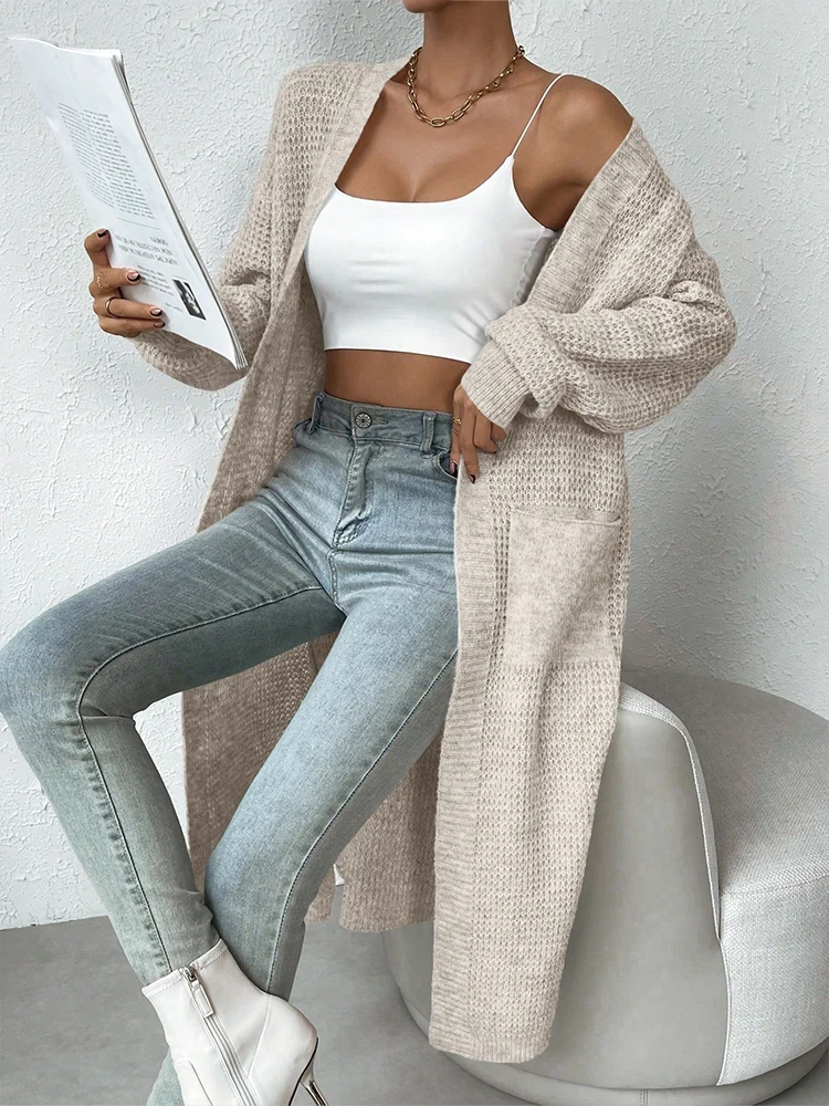 Women\'s Cardigan Clashing Colour Drop Shoulder Cardigan Sweater Jacket Drop Shoulder Ribbed Knit Cardigan Casual Knit Jacket