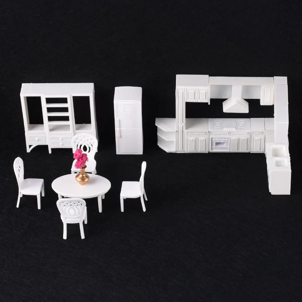 

Масштаб 1/25, нежная современная мебель, модель белого кукольного домика