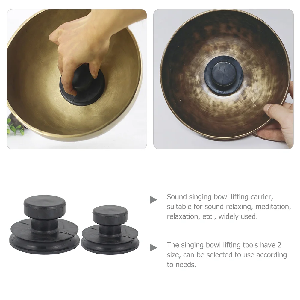 2 Pcs Nepali Singing Bowl Meditation Handle Lifting Tool Suction Cups for Accessories