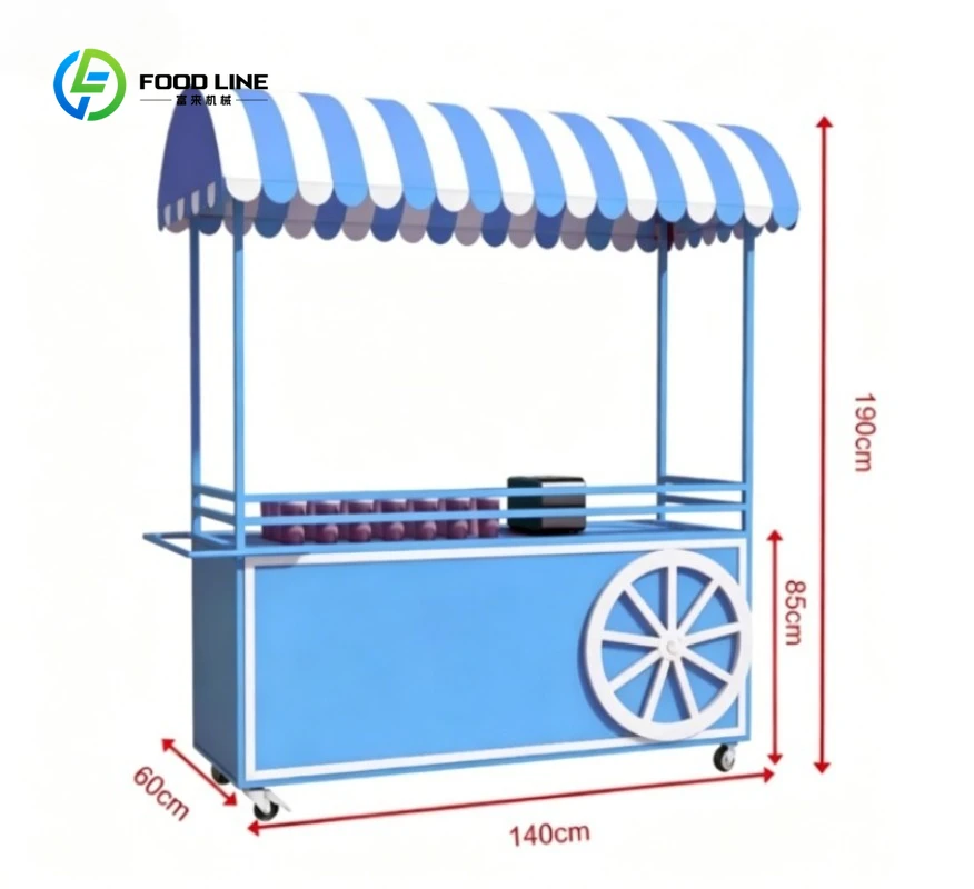 Customized Metal Mobile Ice Cream Push Cart Food Truck Trolley Cart Dessert Display Flower Party Candy Cart